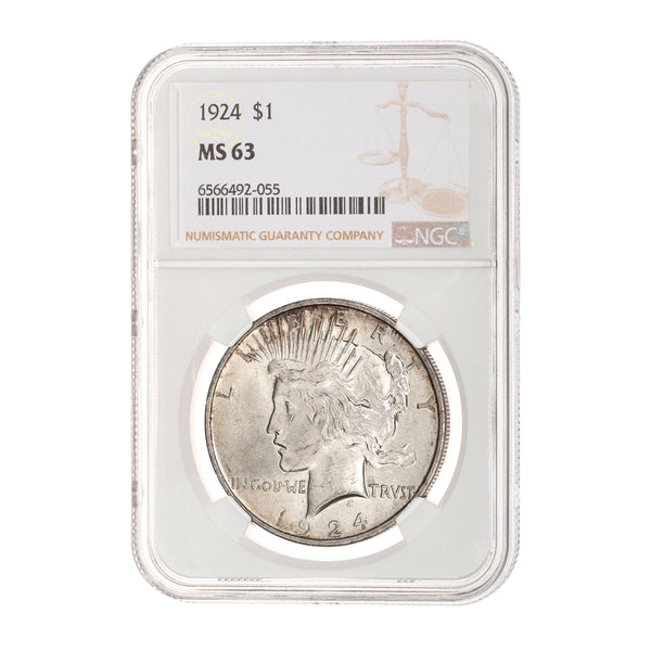 US 1 Dollar Silver 1924 NGC MS-63