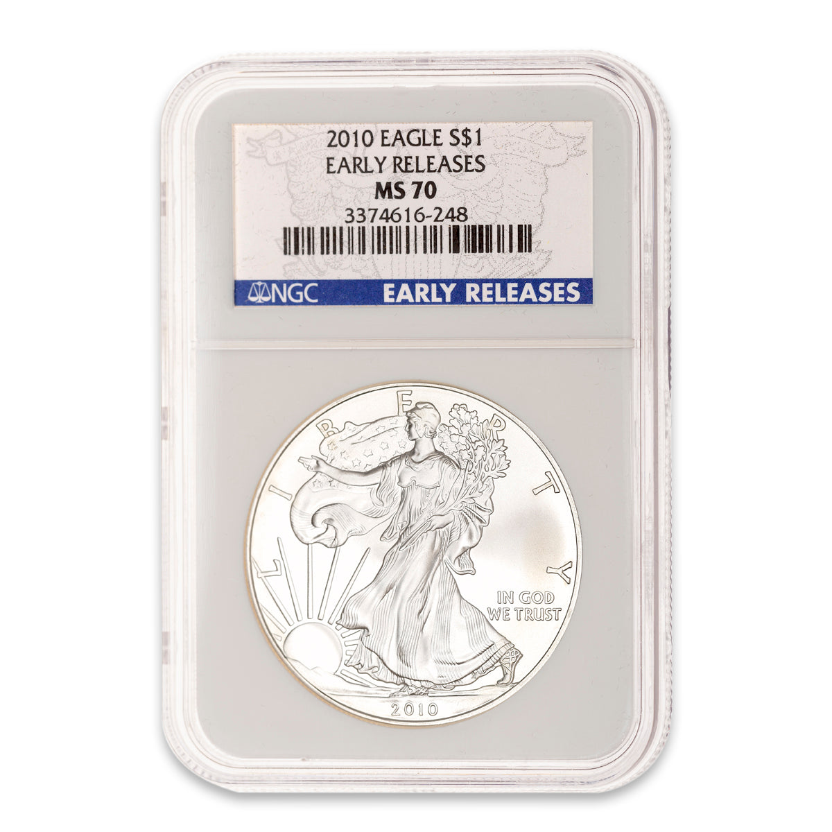 US 1 Dollar Silver 2010 Silver Eagle NGC MS-70