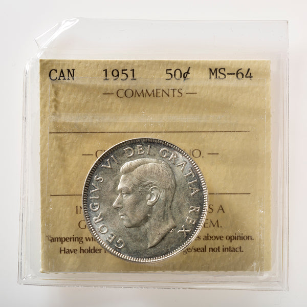 50 Cent 1951 ICCS MS-64