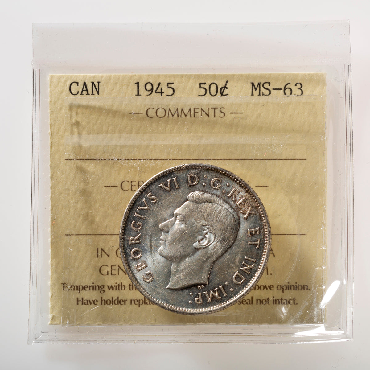 50 Cent 1945 ICCS MS-63