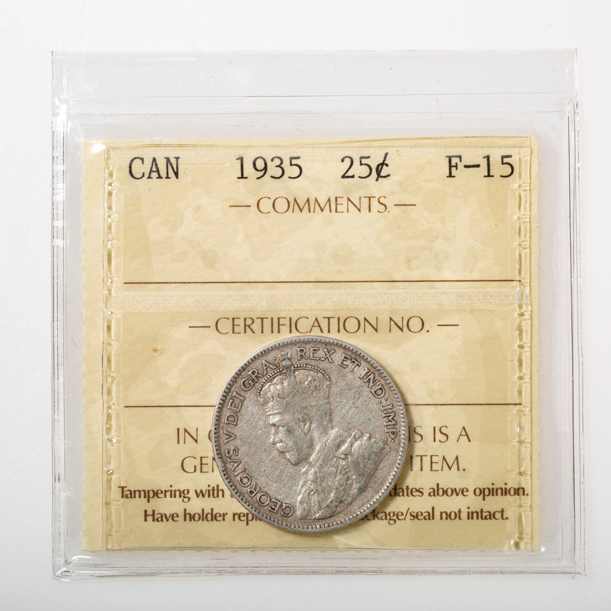 25 Cent 1935 ICCS F-15 Default Title