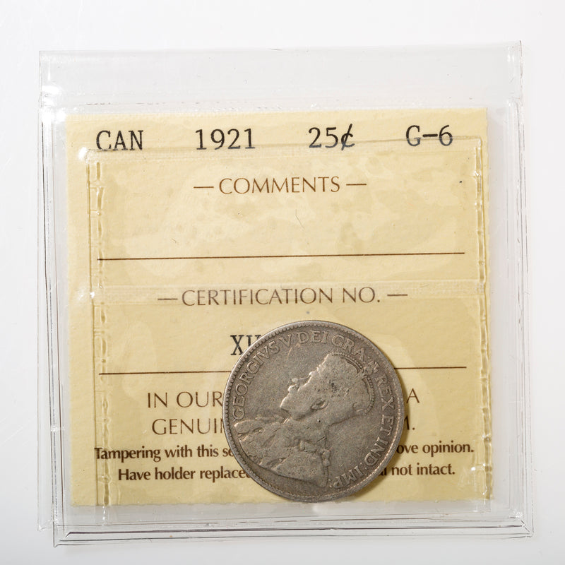 25 Cent 1921 ICCS G-6 Default Title