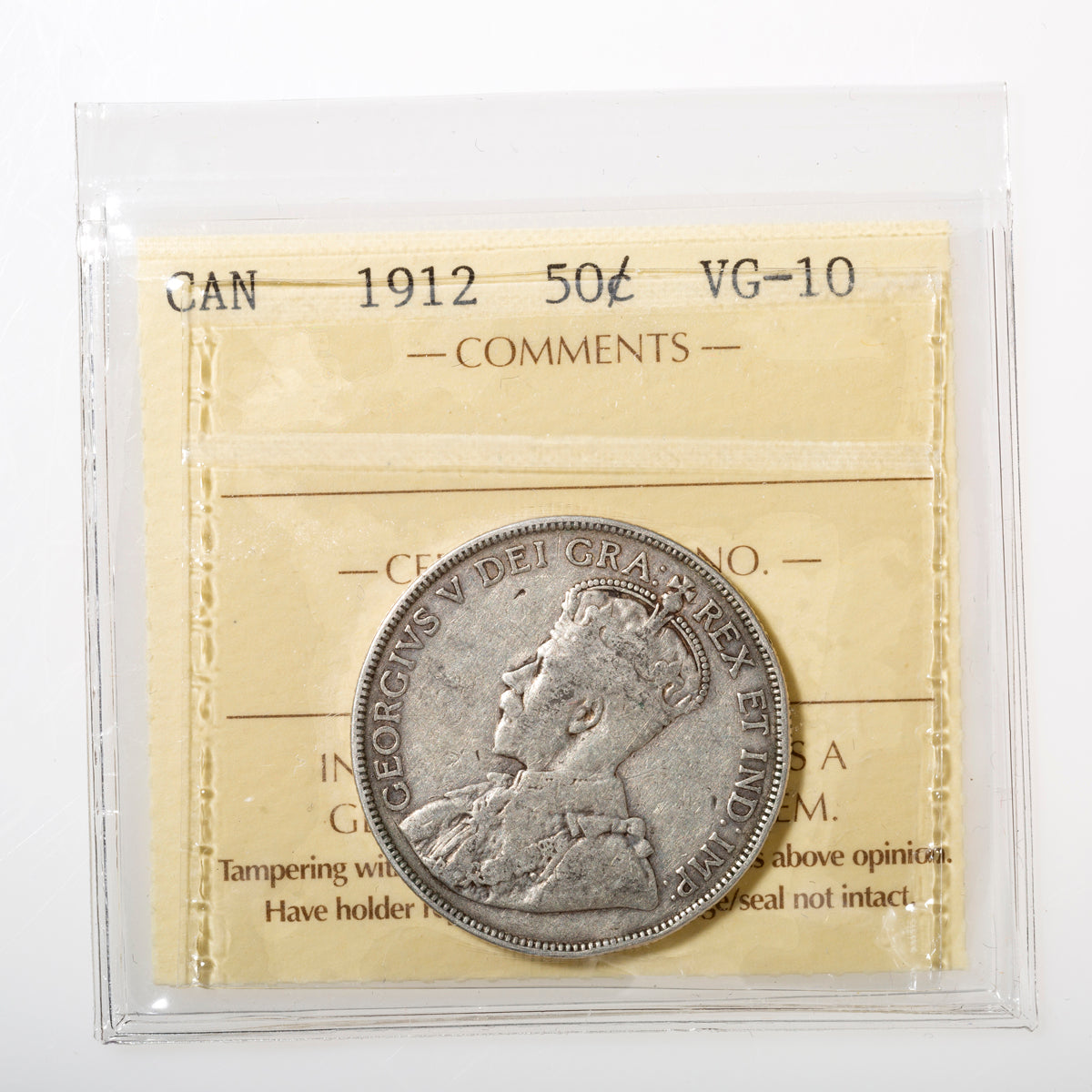 50 Cent 1912 ICCS VG-10 Default Title