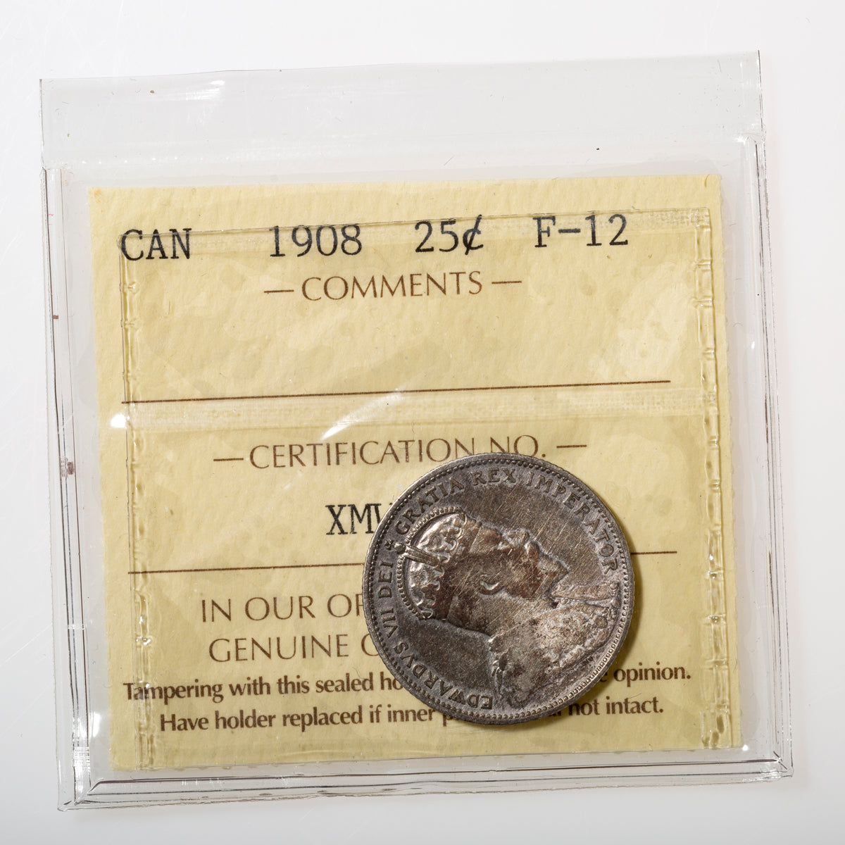 25 Cent 1908 ICCS F-12 Default Title