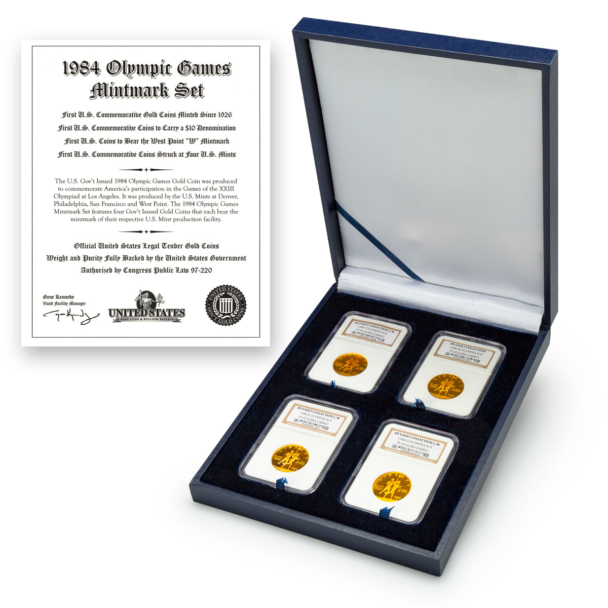 US 10 Dollars 1984 Olympic Games Gold Mint Mark Set NGC PR-69