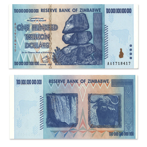 Zimbabwe 100 Trillion Dollars 2008 CUNC-64