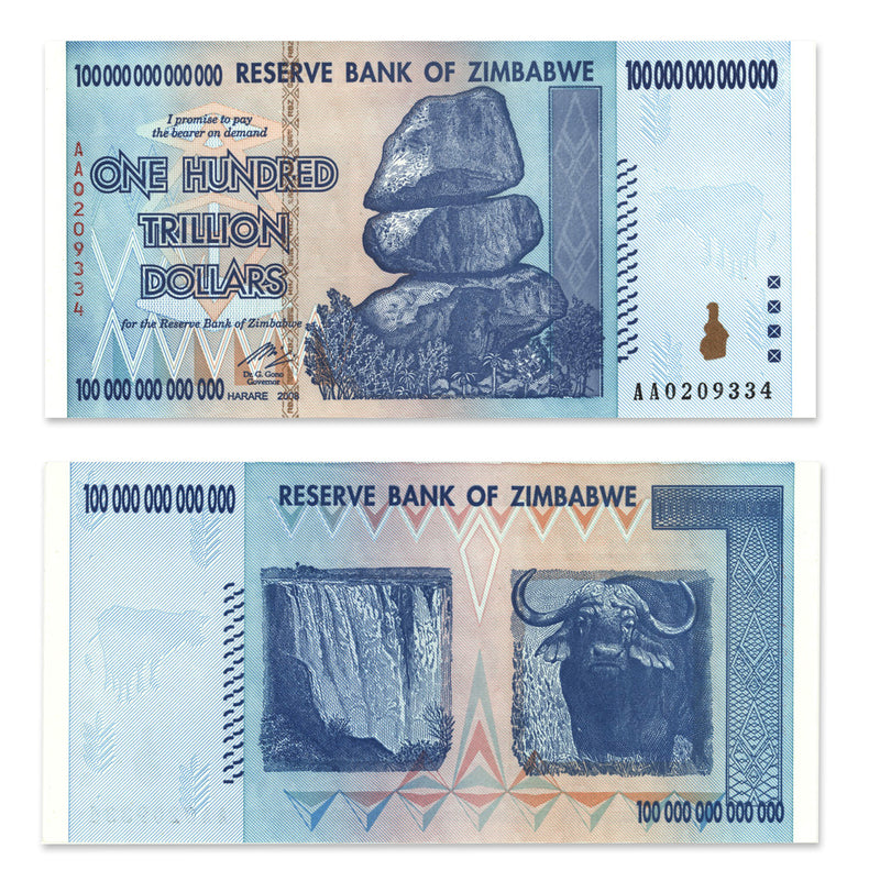 Zimbabwe 100 Trillion Dollars 2008 CUNC-64