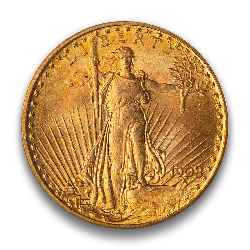 US 20 Dollars 1908 Double Eagle No Motto PCGS MS-65