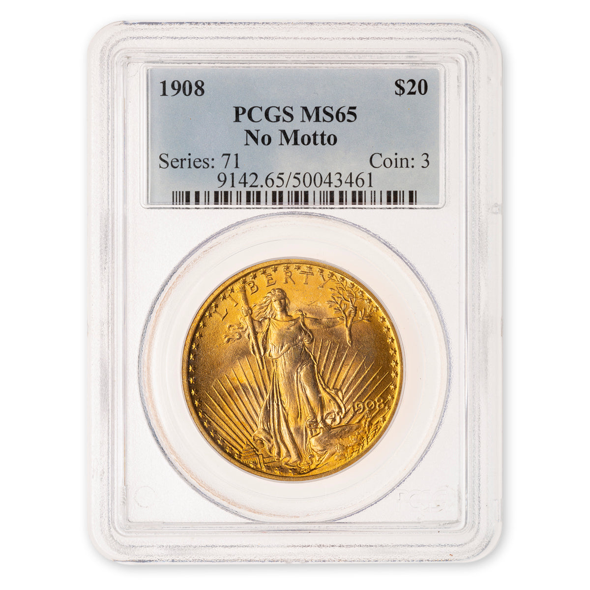 US 20 Dollars 1908 Double Eagle No Motto PCGS MS-65