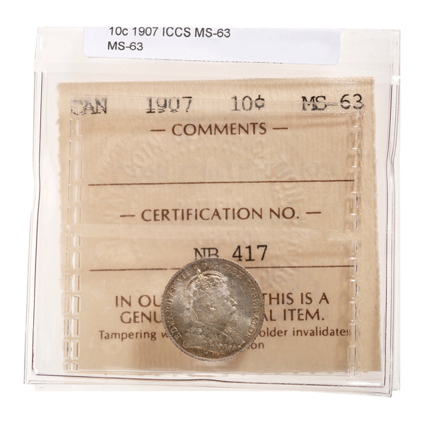 10 Cent 1907 ICCS MS-63