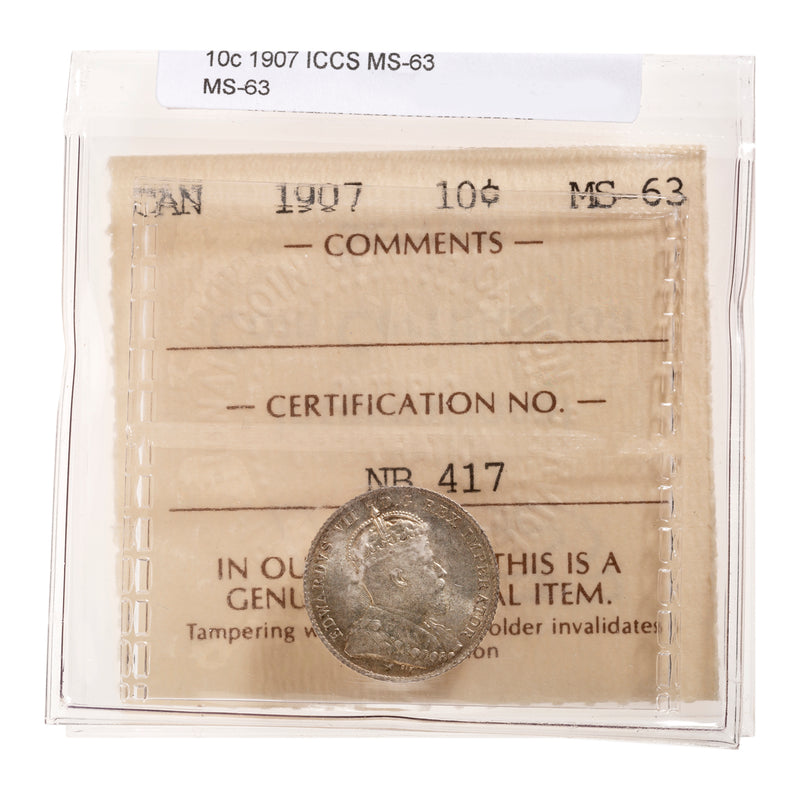 10 Cent 1907 ICCS MS-63