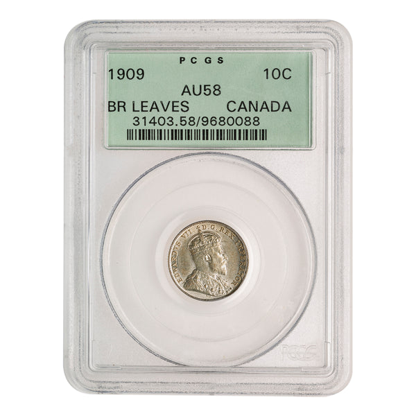 10 Cent 1909 Broad PCGS AU-58