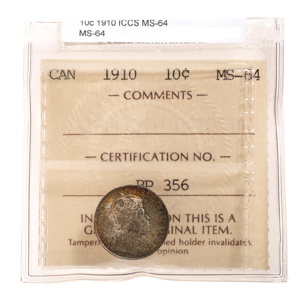 10 Cent 1910 ICCS MS-64
