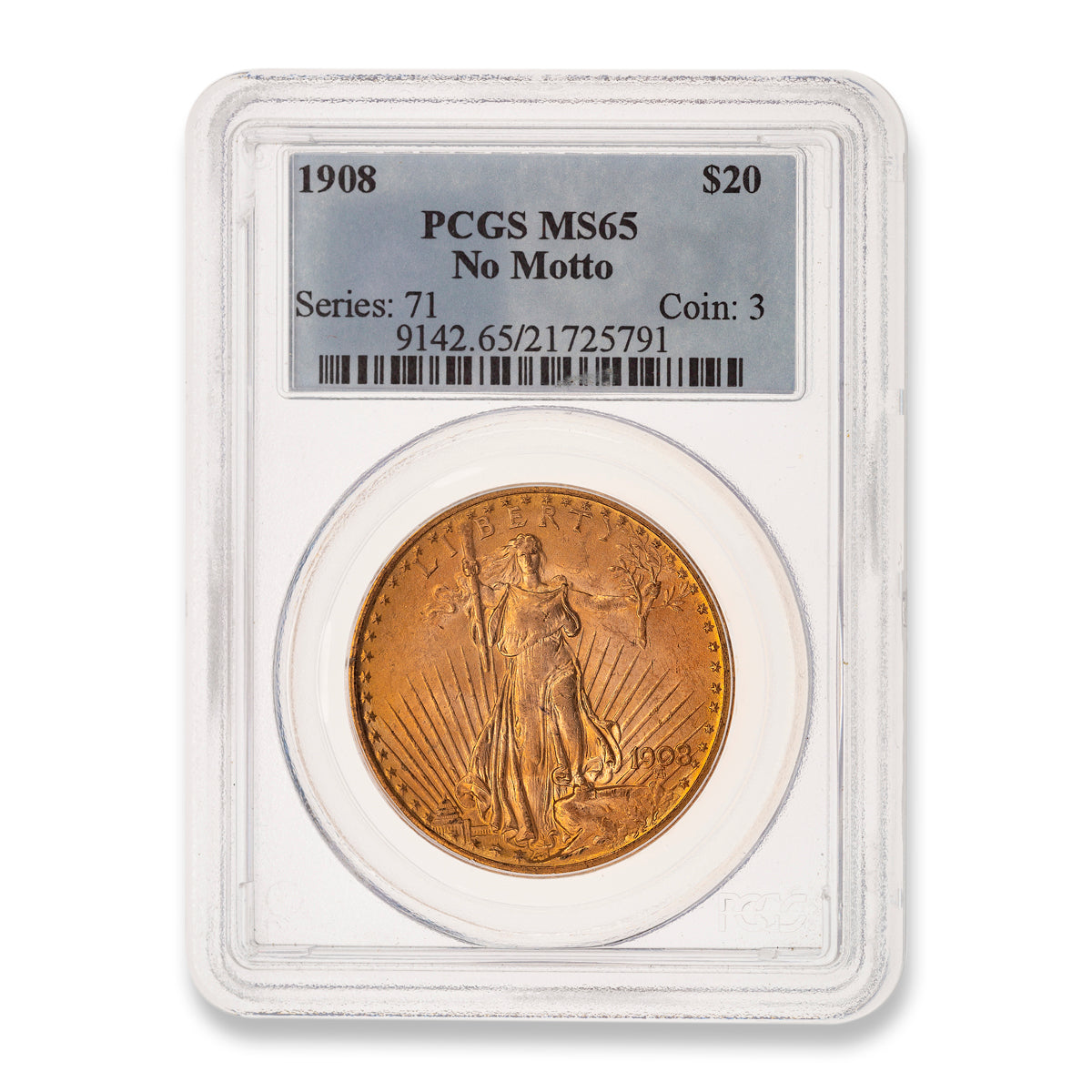 US 20 Dollars 1908 Double Eagle PCGS MS-65