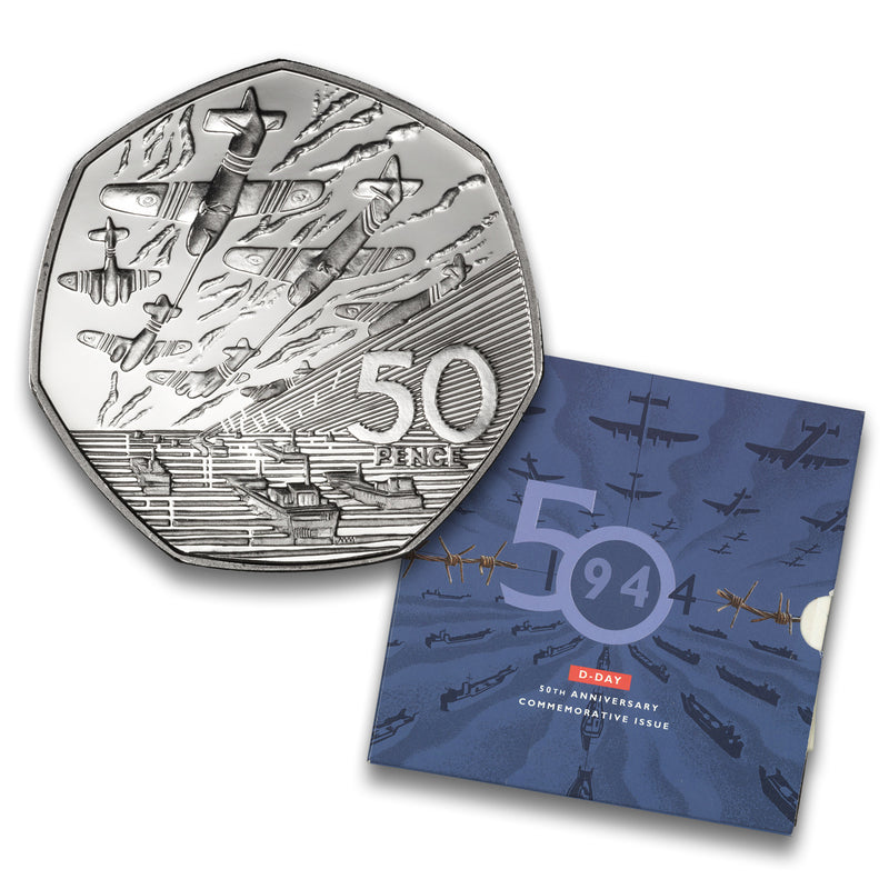 1944 50 Pence D-Day 50th Anniversary Coin