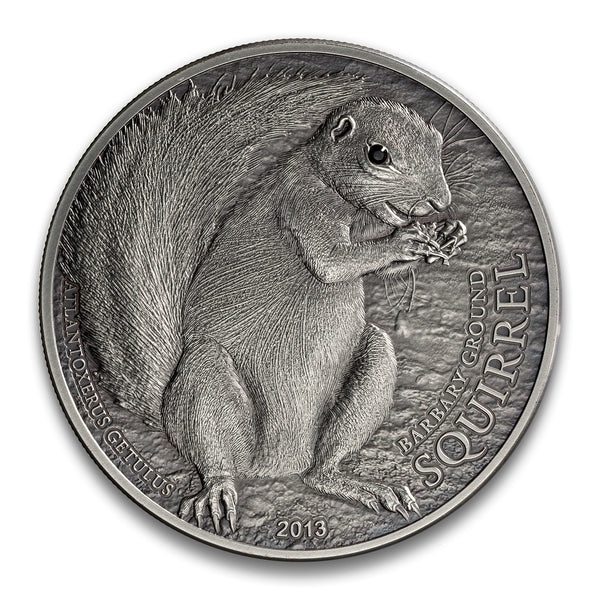 2013 $5 Squirrel's Around the World: Barbary Ground Squirrel - Fine Silver Coin