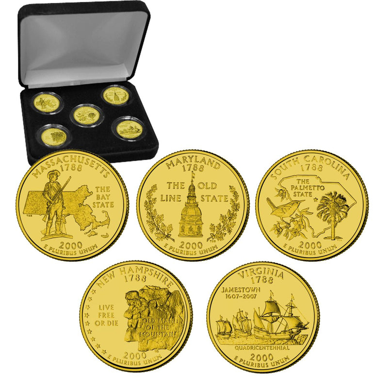 2000 US 25 Cent Gold Edition State Quarter Collection