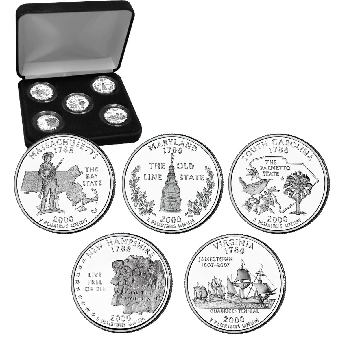 2000 US 25 Cent Platinum Edition State Quarter Collection