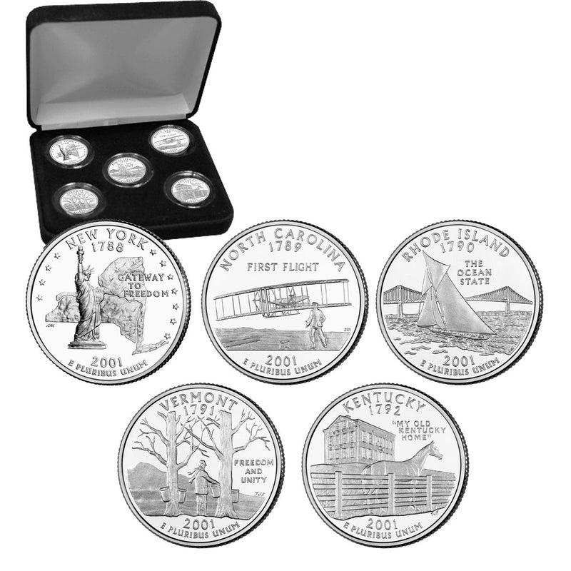 2001 US 25 Cent Platinum Edition State Quarter Collection