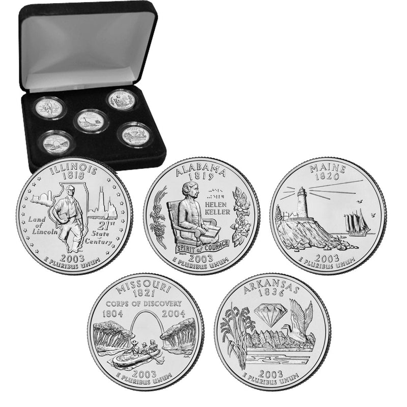 2003 US 25 Cent Platinum Edition State Quarter Collection