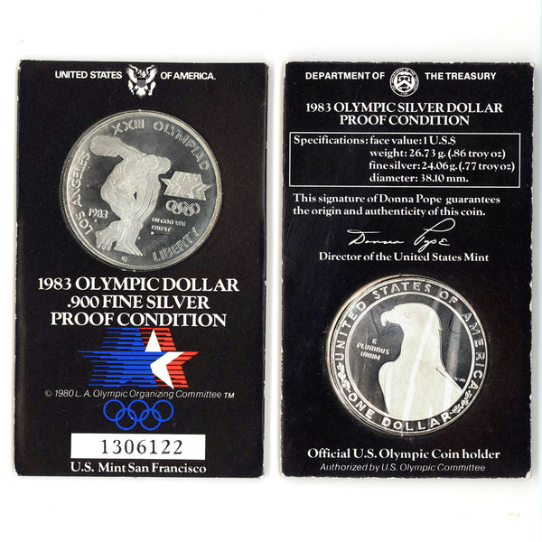 1983S $1 US Olympic Proof Silver Coin