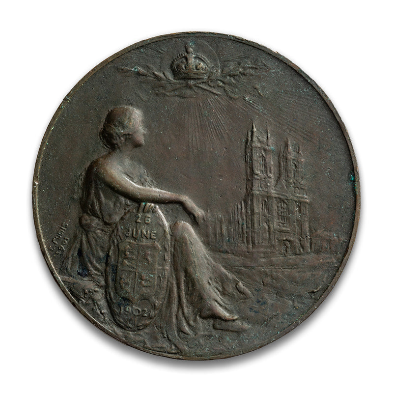 1902 King Edward VII Bronze Coronation Medal by Emil Fuchs