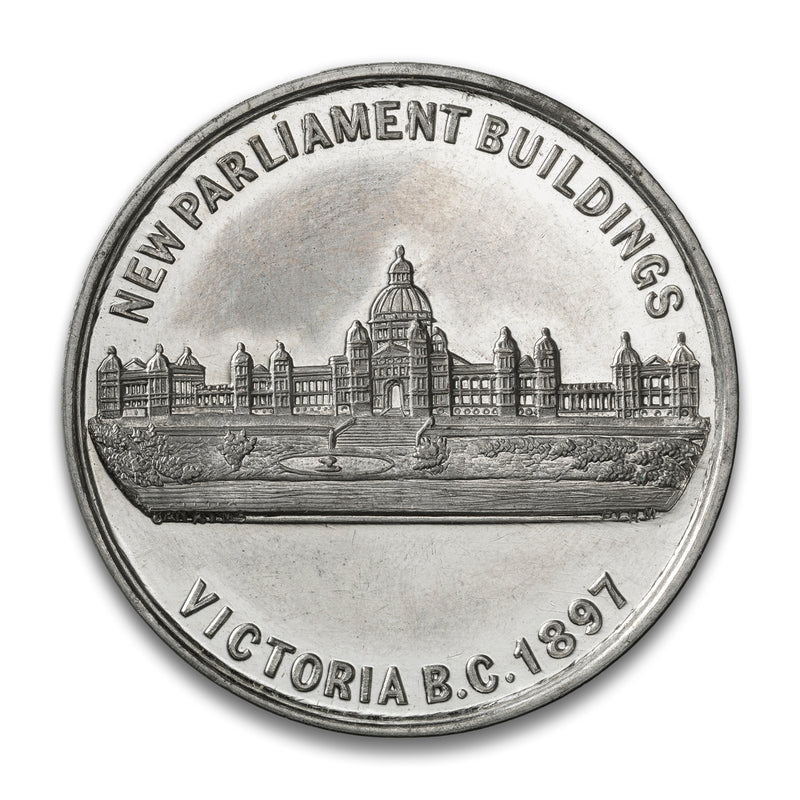 Victoria, BC 1897 New Parliament Buildings - E. Dewdney Lient Govenor Medal