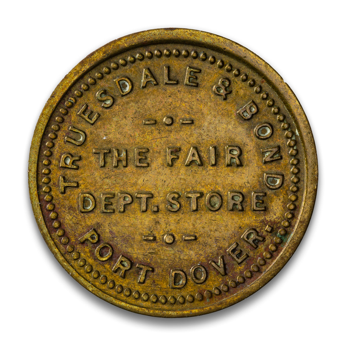 Port Dover, ON Truesdale and Bond - 2 Cent Brass Merchant Token