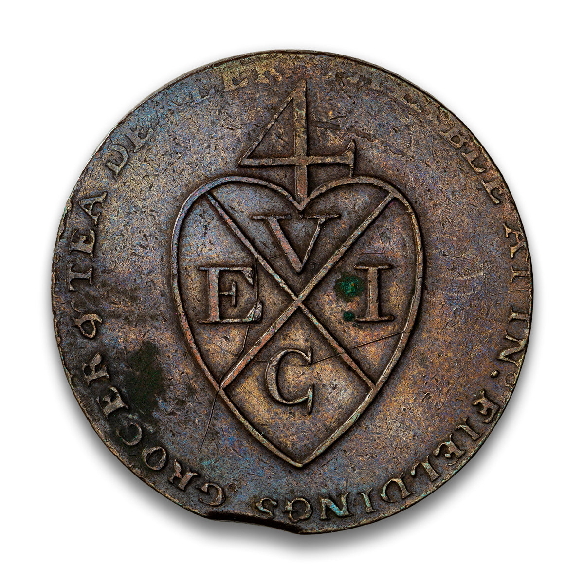 Lancashire-Manchester 1793 Fieldings Grocer and Tea Dealer - 1/2 Penny Token