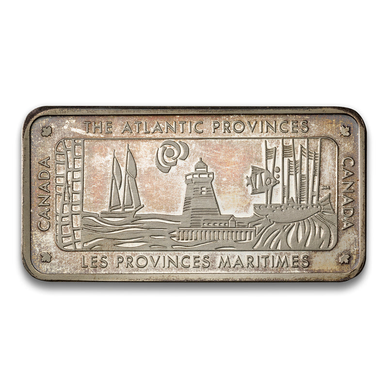 Canada 1972 Atlantic Provinces Dominion Day 1 July 1972 - 1000 Grains Sterling Silver Bar