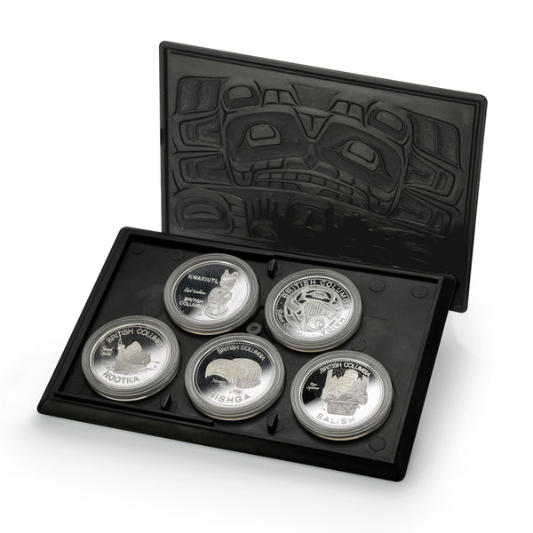 British Columbia Indian Heritage Fine Silver Trade Dollar Set of 5