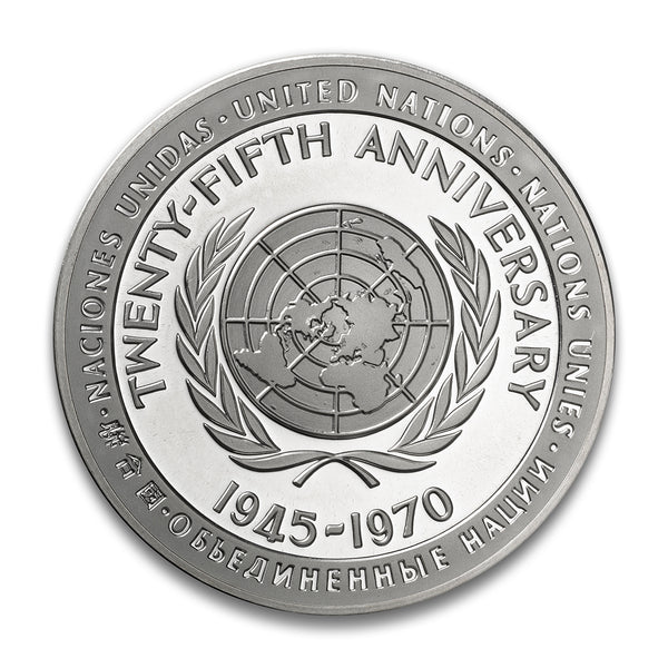 United Nations 1945-1970 25th Anniversary - Sterling Silver Medal