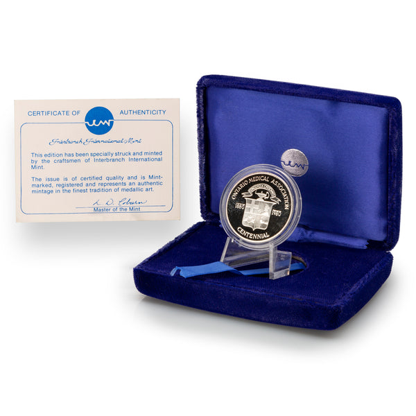 Ontario 1880-1990 Ontario Medical Association Centennial - Fine Silver Medal
