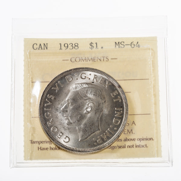 $1 1938 ICCS MS-64