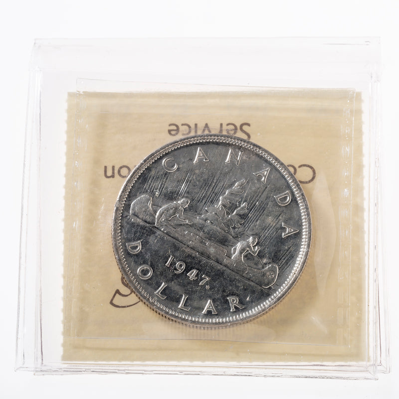 $1 1947 Maple Leaf ICCS AU-55