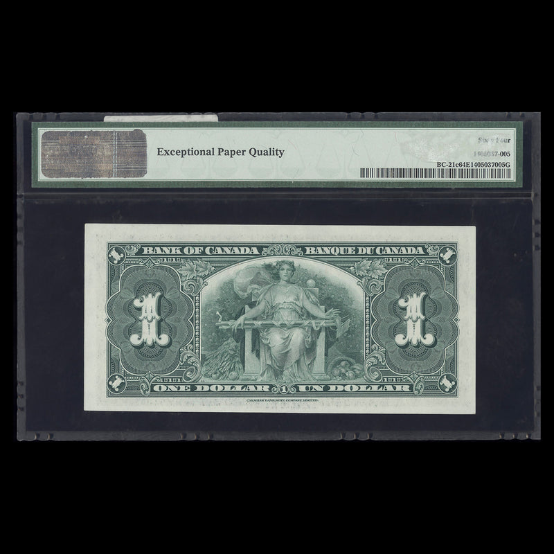$1 1937 Gordon-Towers Bank of Canada Prefix K/M CUNC-64