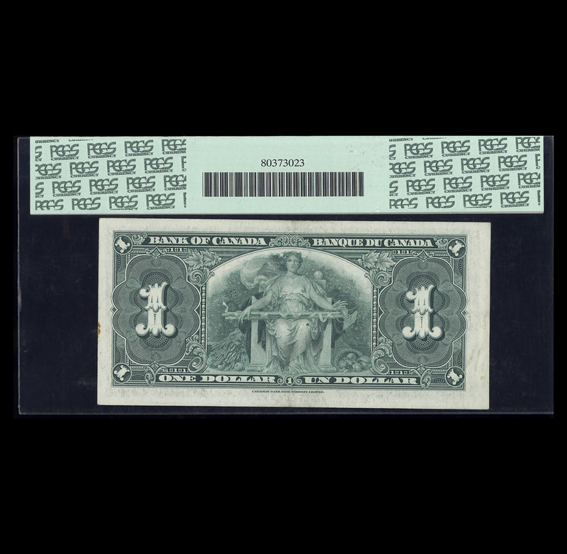 $1 1937 Gordon-Towers Bank of Canada Prefix O/M AU-55