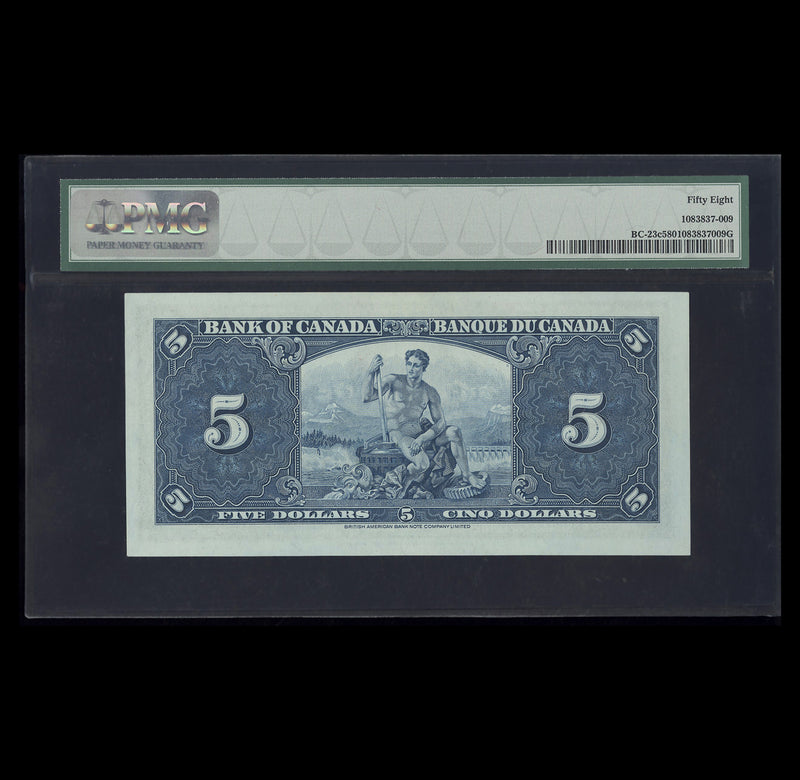 $5 1937 Coyne-Towers Bank of Canada Prefix X/C AU-58