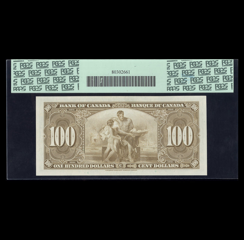 $100 1937 Gordon-Towers Bank of Canada Prefix B/J AU-58