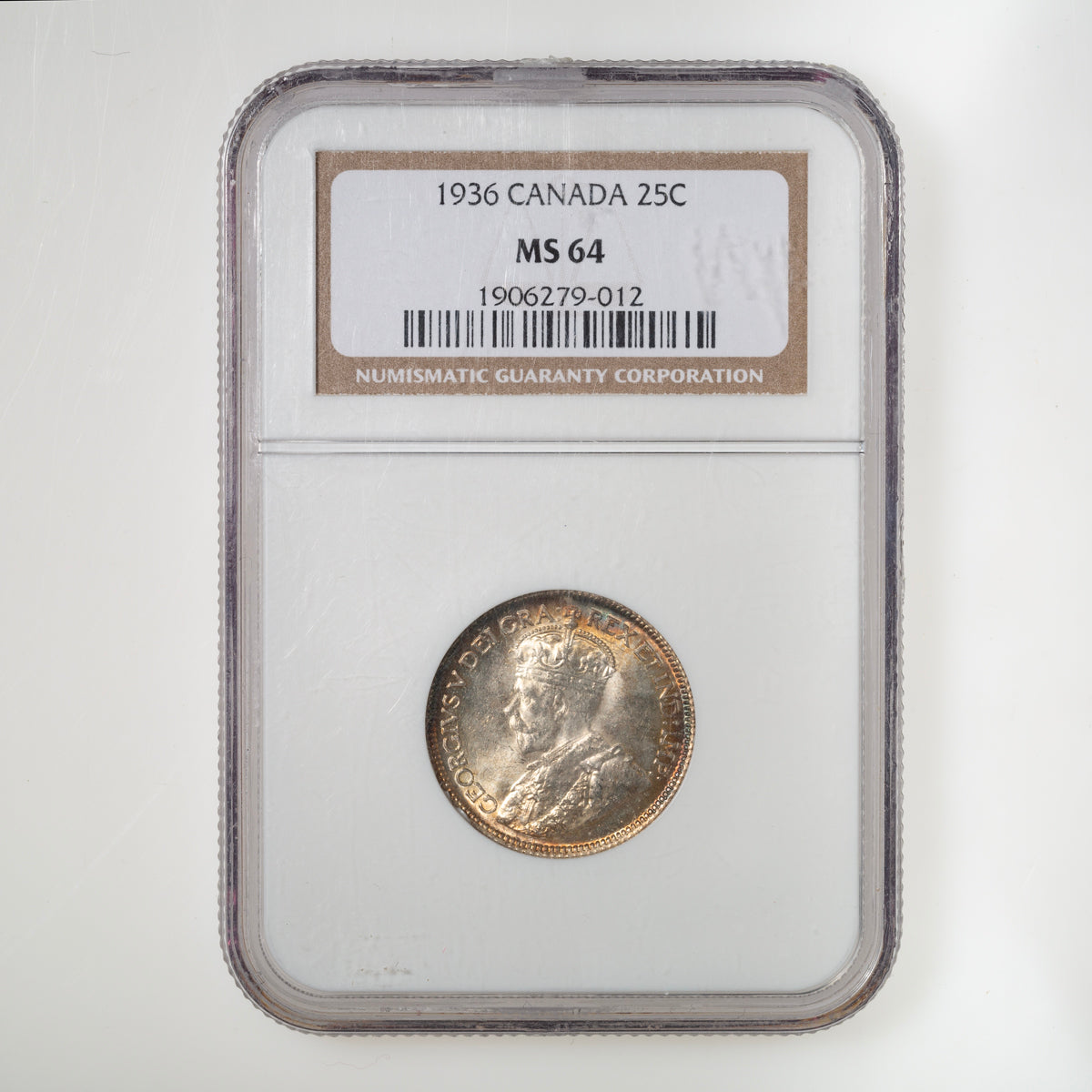 25 Cent 1936 Bar NGC MS-64