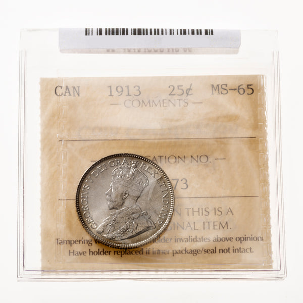 25 Cent 1913 ICCS MS-65