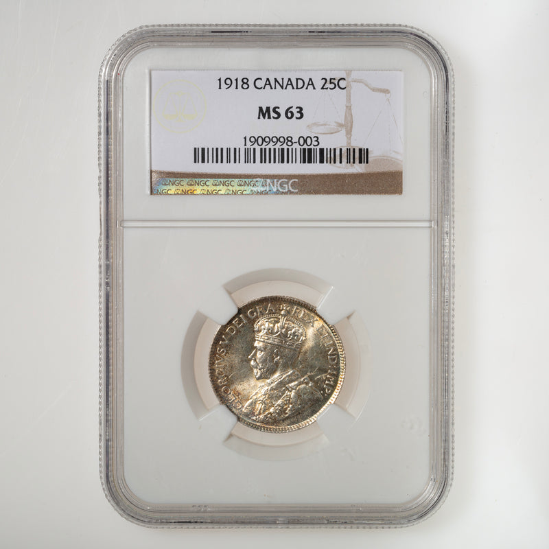 25 Cent 1918 NGC MS-63
