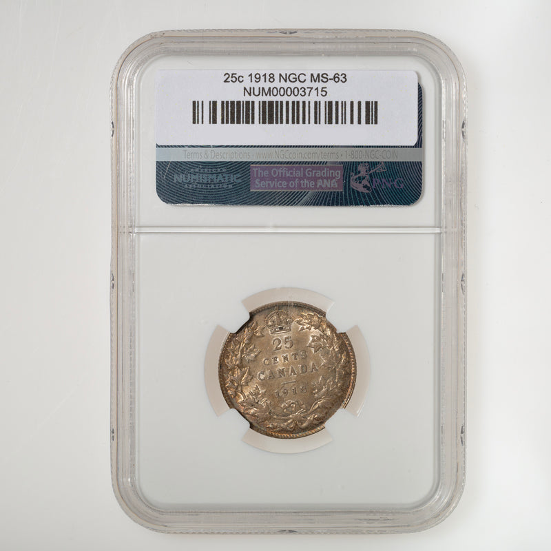 25 Cent 1918 NGC MS-63