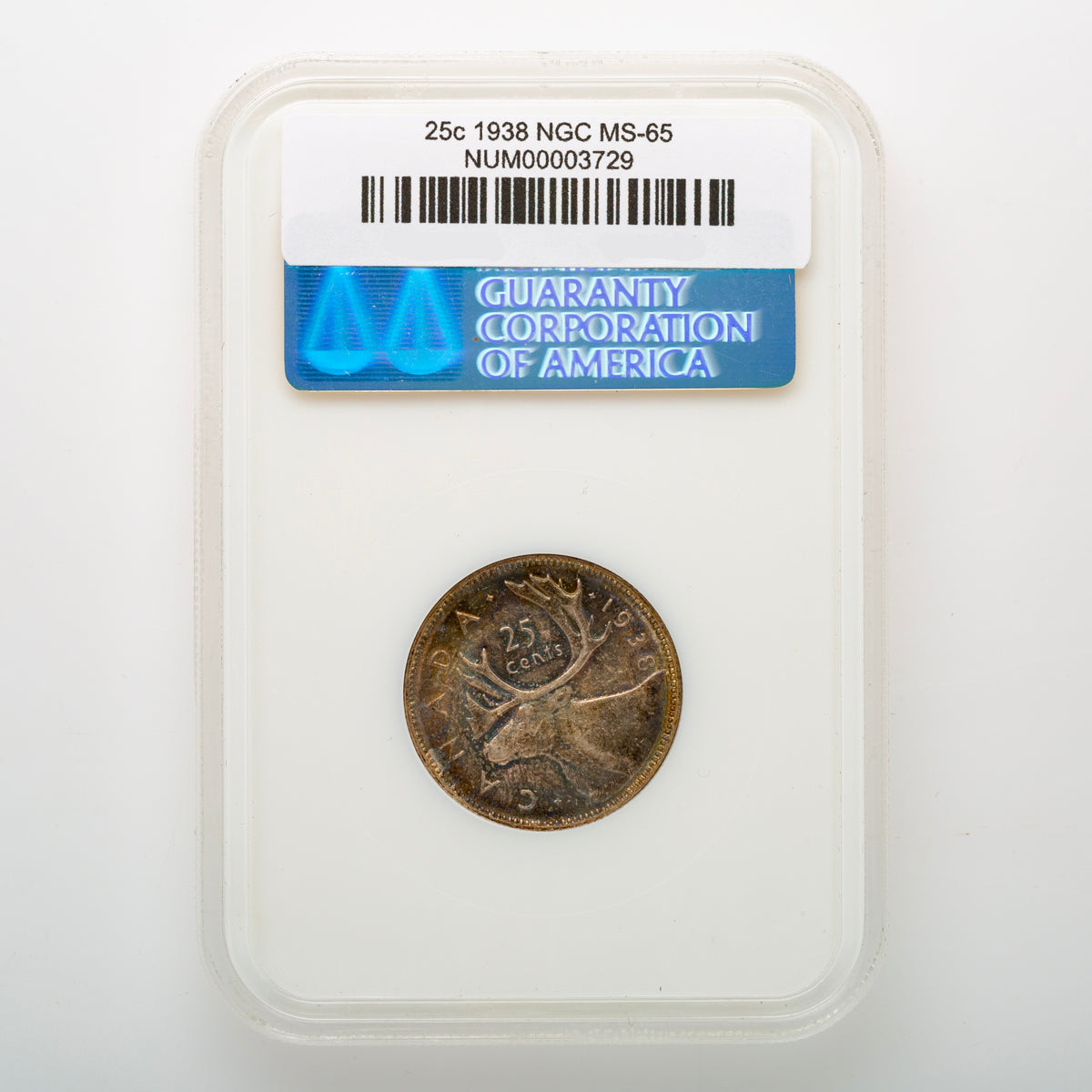 25 Cent 1938 NGC MS-65