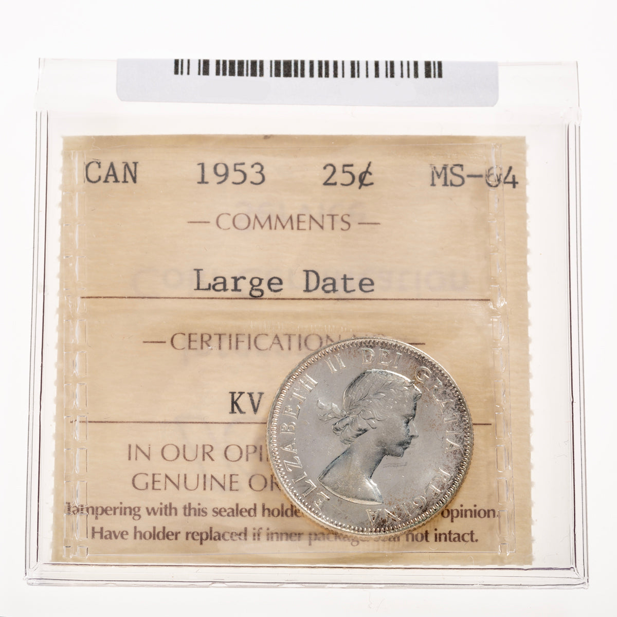 25 Cent 1953 NSF LD ICCS MS-64