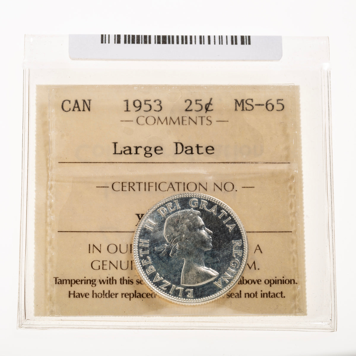 25 Cent 1953 NSF LD ICCS MS-65