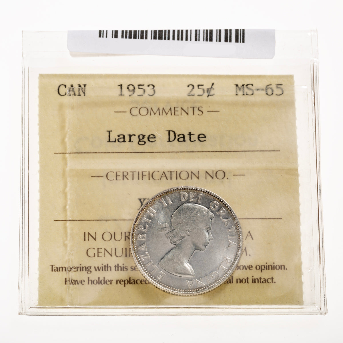 25 Cent 1953 NSF LD ICCS MS-65