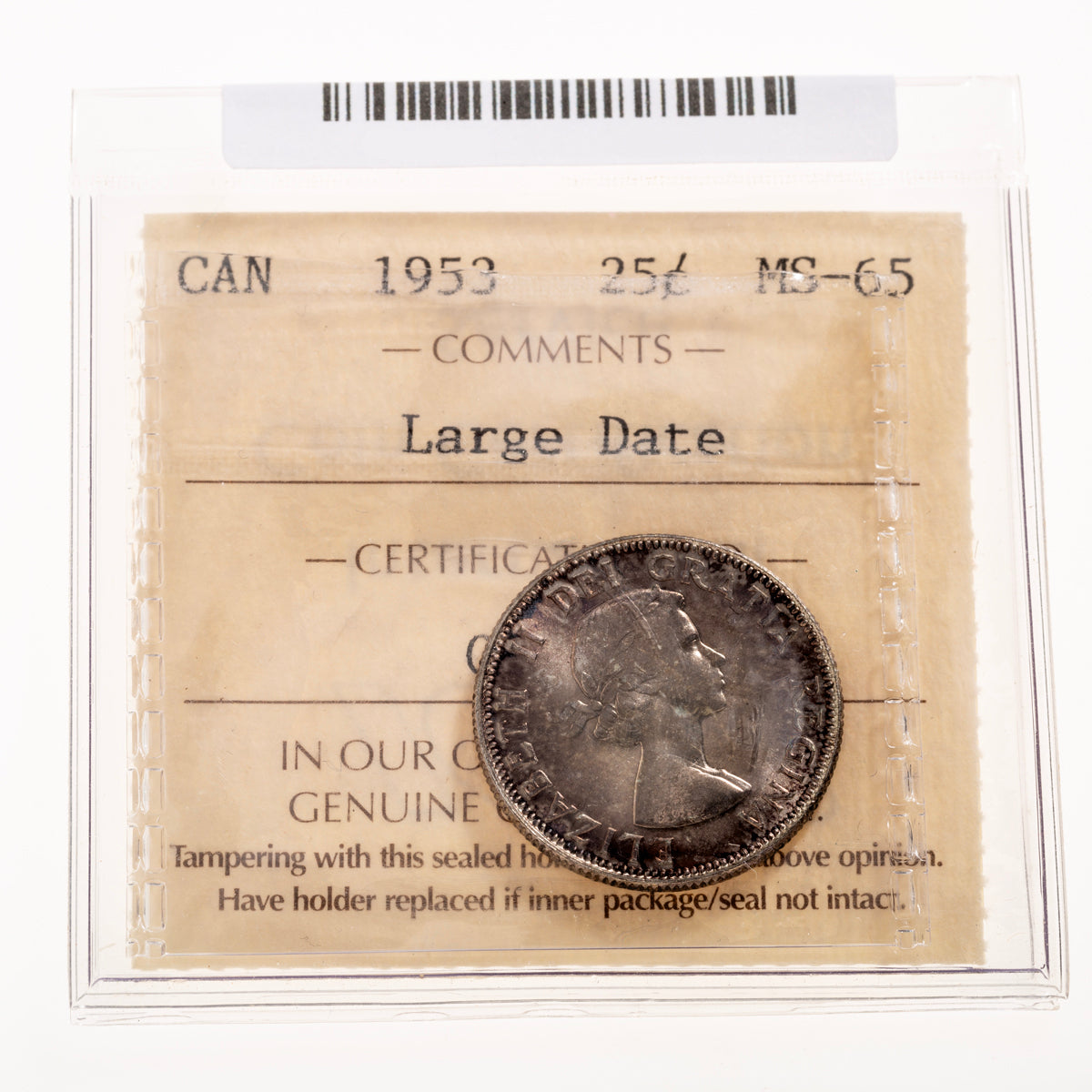 25 Cent 1953 NSF LD ICCS MS-65