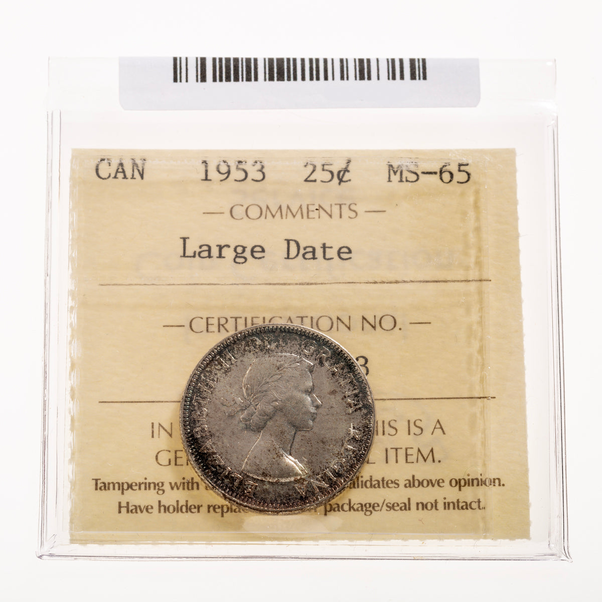 25 Cent 1953 NSF LD ICCS MS-65