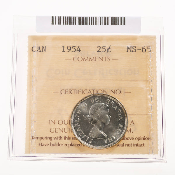 25 Cent 1954 ICCS MS-65